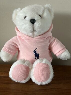Ralph Lauren Romance Bear Pink Hoodie Polo Logo Plush RARE Gift Collectible